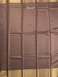 Bhagalpur fancy saree allover checks and zari border with self pallu and attached blouse