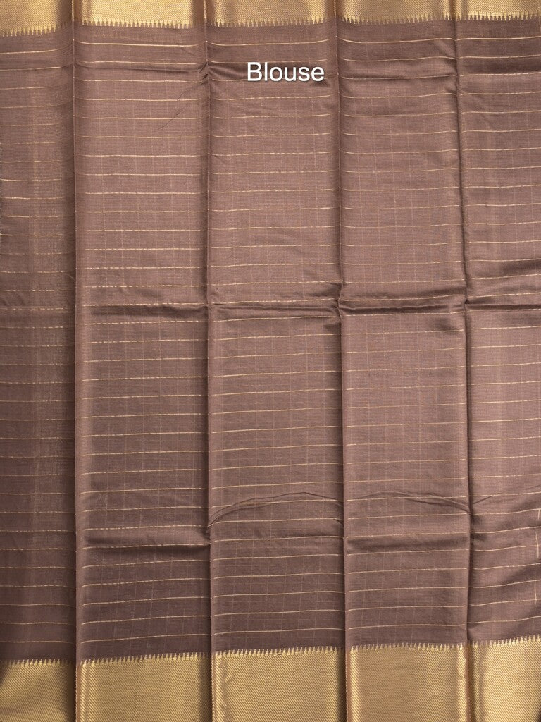 Bhagalpur fancy saree allover checks and zari border with self pallu and attached blouse