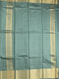 Bhagalpur fancy saree allover checks and zari border with self pallu and attached blouse