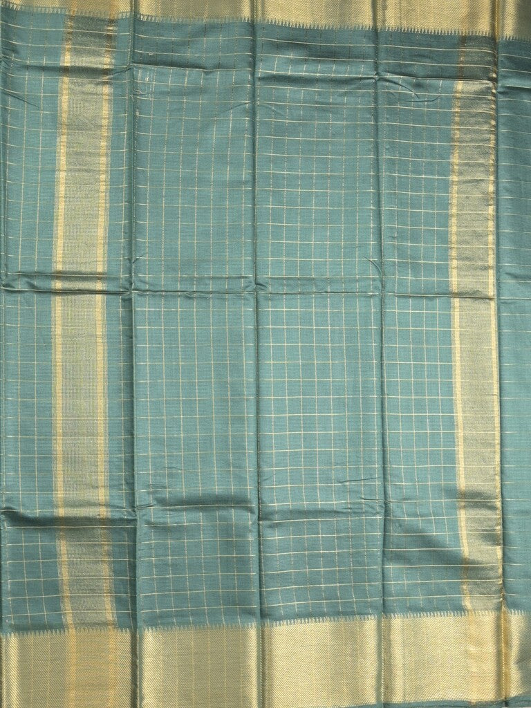 Bhagalpur fancy saree allover checks and zari border with self pallu and attached blouse