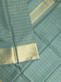 Bhagalpur fancy saree allover checks and zari border with self pallu and attached blouse