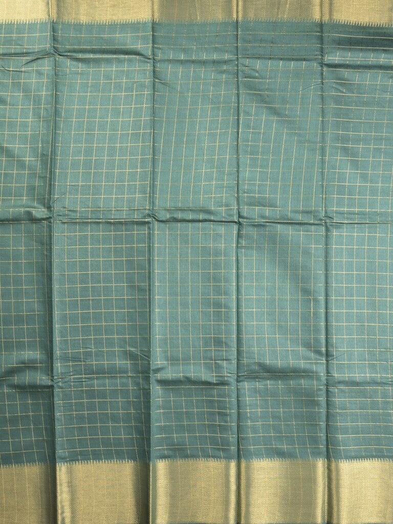 Bhagalpur fancy saree allover checks and zari border with self pallu and attached blouse
