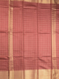 Bhagalpur fancy saree allover checks and zari border with self pallu and attached blouse