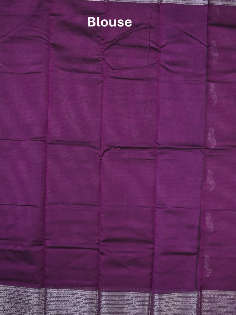 Mangalagiri fancy saree violet color allover zari motifs & zari border with rich pallu and plain blouse