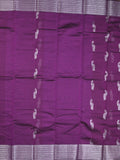 Mangalagiri fancy saree violet color allover zari motifs & zari border with rich pallu and plain blouse