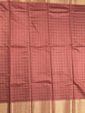 Bhagalpur fancy saree allover checks and zari border with self pallu and attached blouse