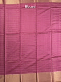 Bhagalpur fancy saree allover checks and zari border with self pallu and attached blouse
