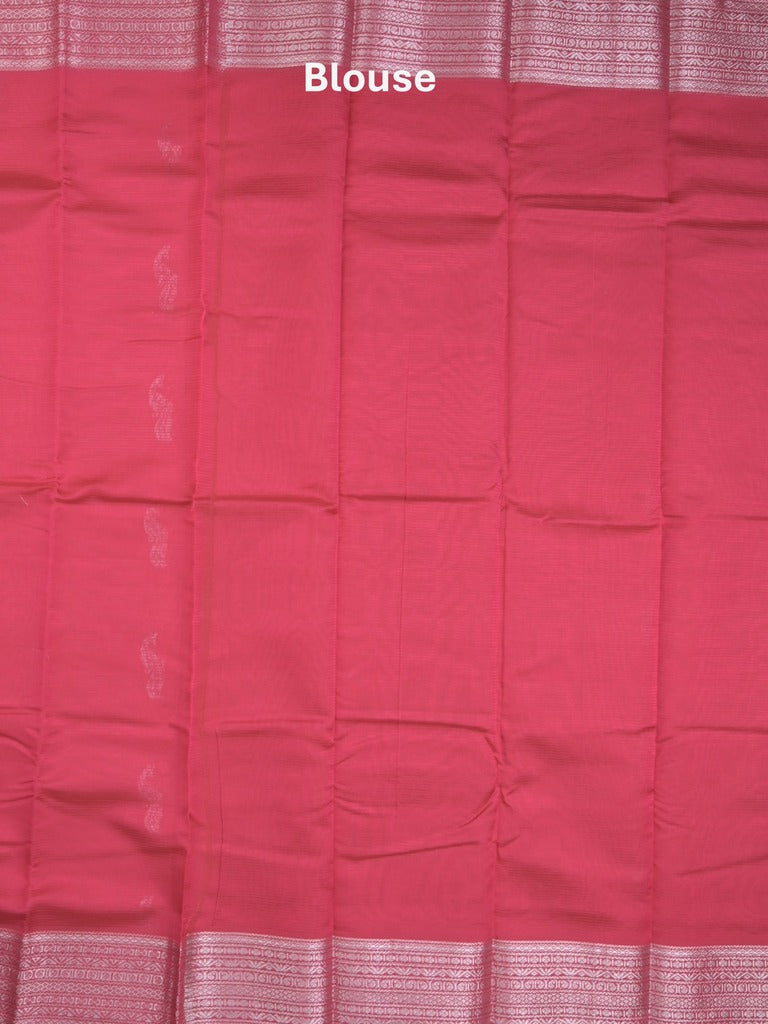 Mangalagiri fancy saree pink color allover zari motifs & zari border with rich pallu and plain blouse