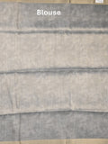 Jute tissue fancy saree light grey color allover prints & small zari border with self pallu and printed blouse