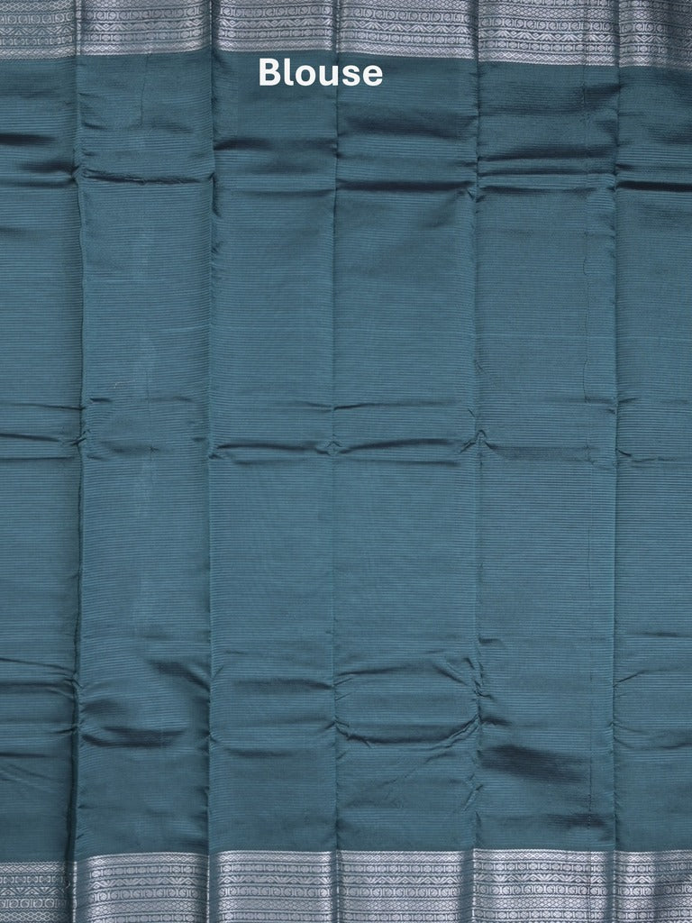 Mangalagiri fancy saree grey color allover zari motifs & zari border with rich pallu and plain blouse