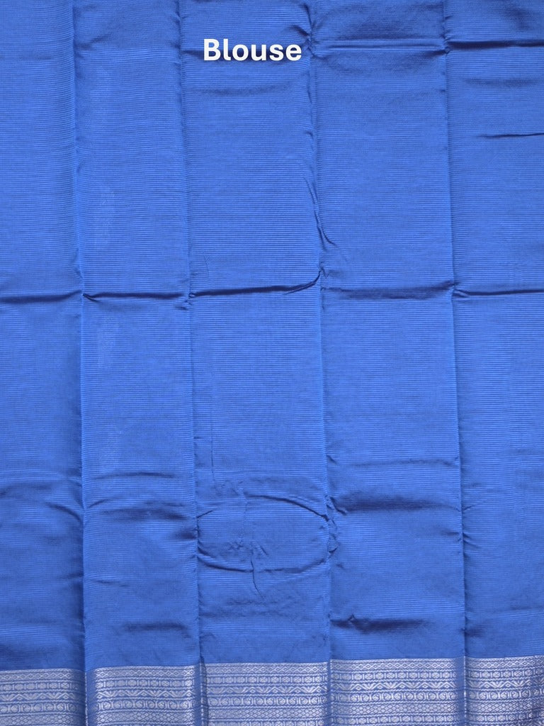 Mangalagiri fancy saree sky blue color allover zari motifs & zari border with rich pallu and plain blouse