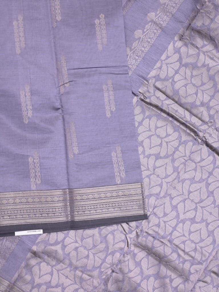 Mangalagiri fancy saree light lavender color allover zari motifs & zari border with rich pallu and plain blouse