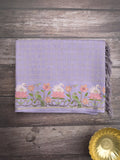 Tussar fancy saree allover checks with embroidery border and attached blouse
