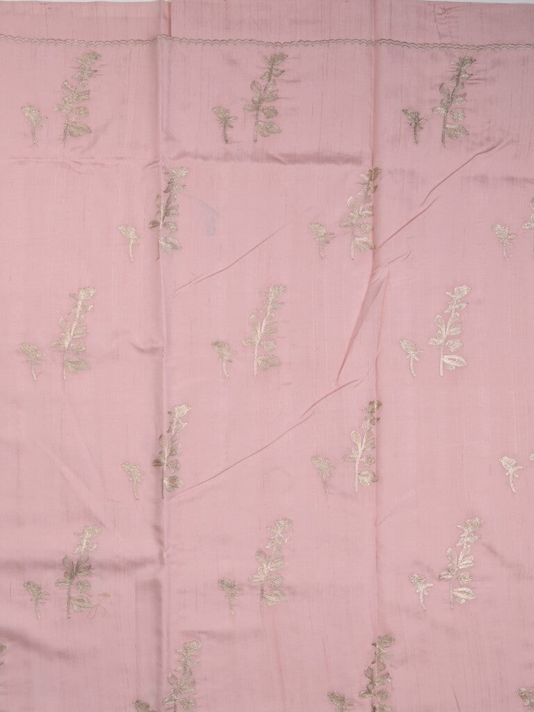 Tussar fancy saree baby pink color allover weaves with cutwork border and running pallu & plain blouse