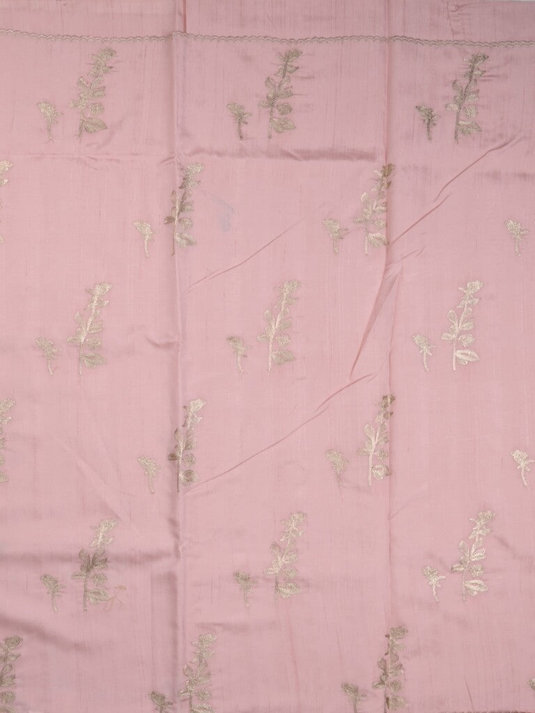 Tussar fancy saree baby pink color allover weaves with cutwork border and running pallu & plain blouse