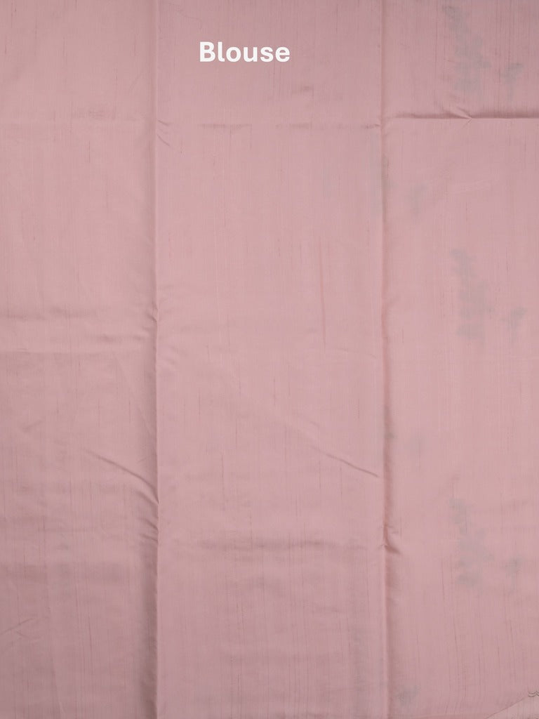 Tussar fancy saree baby pink color allover weaves with cutwork border and running pallu & plain blouse