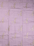 Tussar fancy saree light lavender color allover weaves with cutwork border and running pallu & plain blouse