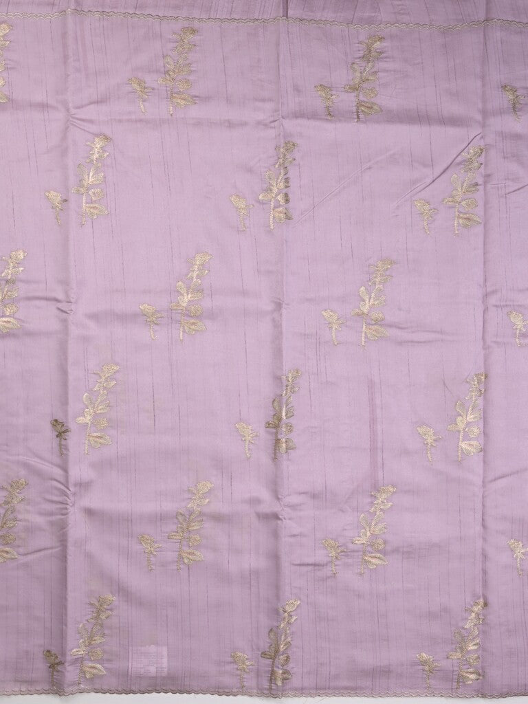 Tussar fancy saree light lavender color allover weaves with cutwork border and running pallu & plain blouse