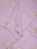 Tussar fancy saree light lavender color allover weaves with cutwork border and running pallu & plain blouse