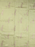 Tussar fancy saree light pista green color allover weaves with cutwork border and running pallu & plain blouse