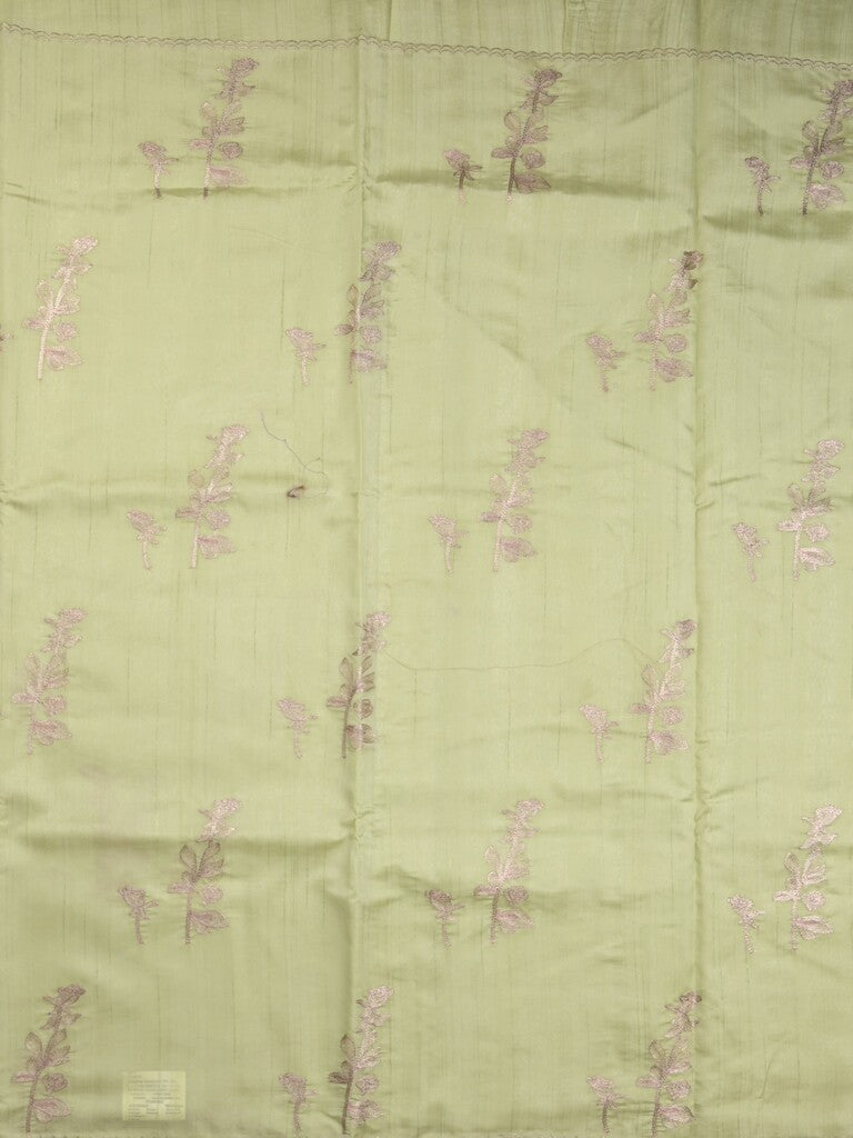 Tussar fancy saree light pista green color allover weaves with cutwork border and running pallu & plain blouse