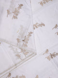 Tussar fancy saree white color allover weaves with cutwork border and running pallu & plain blouse