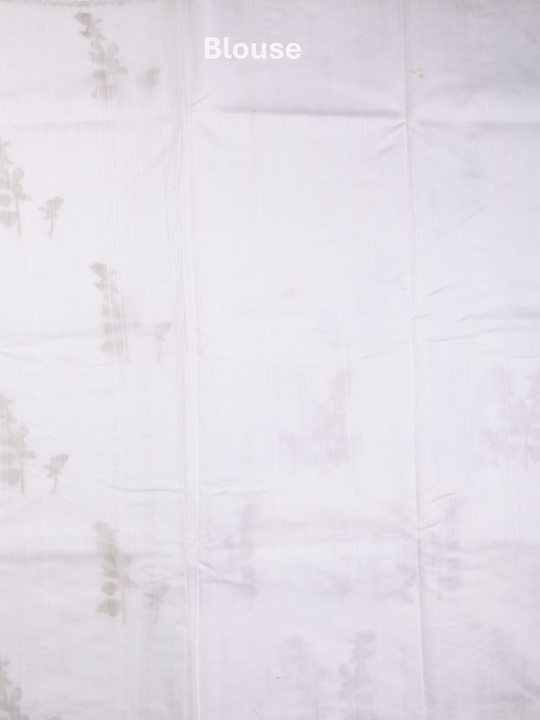 Tussar fancy saree white color allover weaves with cutwork border and running pallu & plain blouse