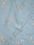 Tussar fancy saree sky blue color allover weaves with cutwork border and running pallu & plain blouse