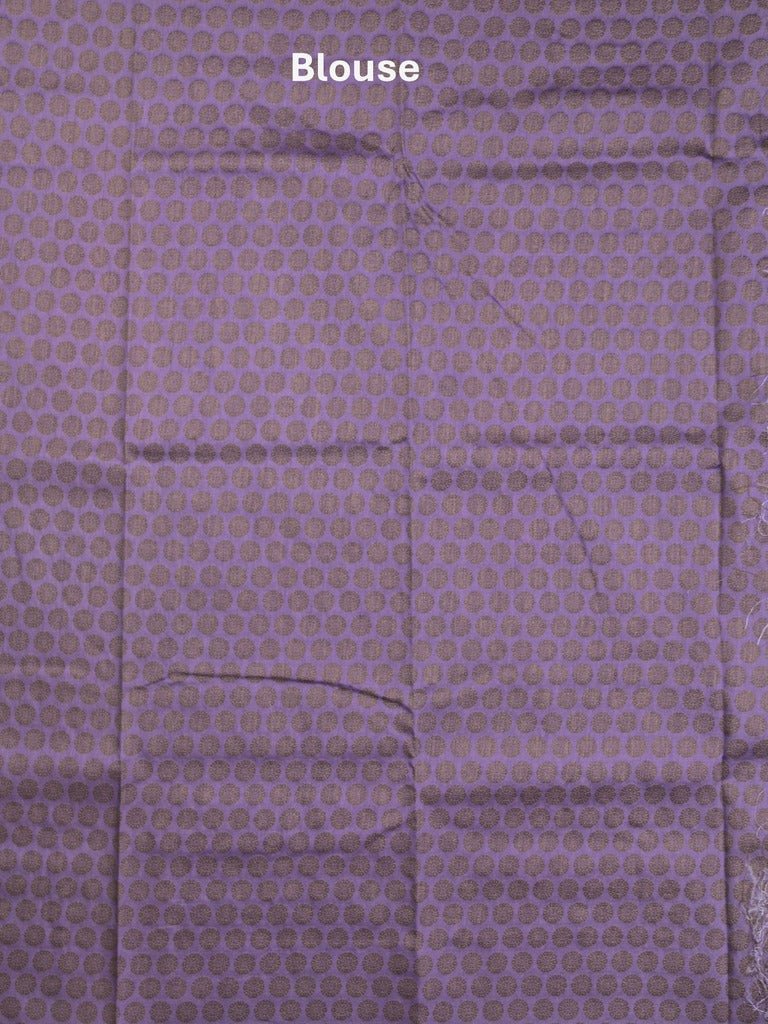 Chanderi kora fancy saree lavender color allover embroidery & zari border with short pallu and plain blouse