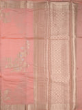 Raw mango fancy saree baby pink color allover zari weaves & zari border with brocade pallu and brocade blouse