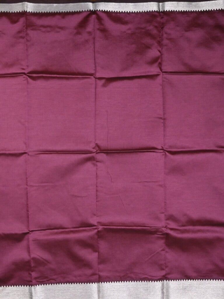 Mangalagiri fancy saree wine color allover plain & small kaddi border with zari pallu and running blouse
