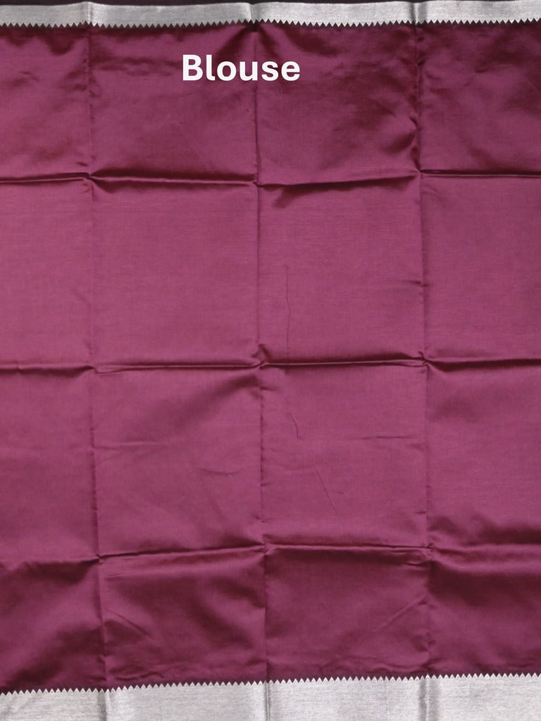 Mangalagiri fancy saree wine color allover plain & small kaddi border with zari pallu and running blouse