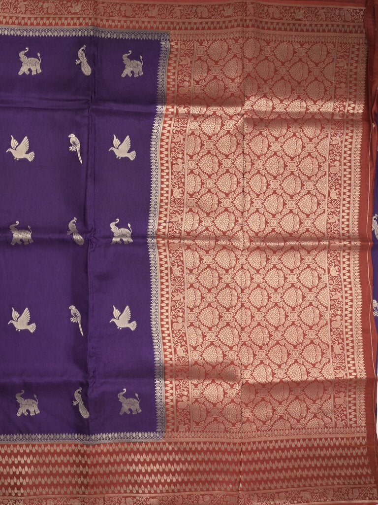 Tabby silk fancy saree allover zari motifs and zzari border with brocade pallu and contrast blouse