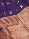 Tabby silk fancy saree allover zari motifs and zzari border with brocade pallu and contrast blouse
