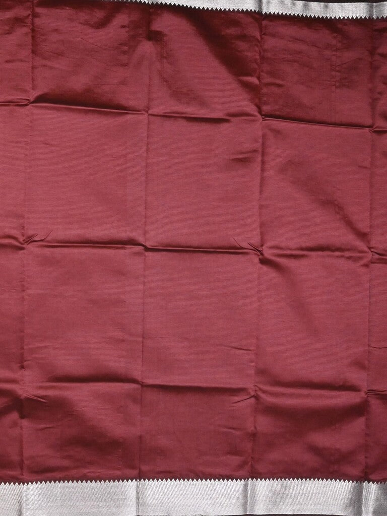Mangalagiri fancy saree maroon color allover plain & small kaddi border with zari pallu and running blouse