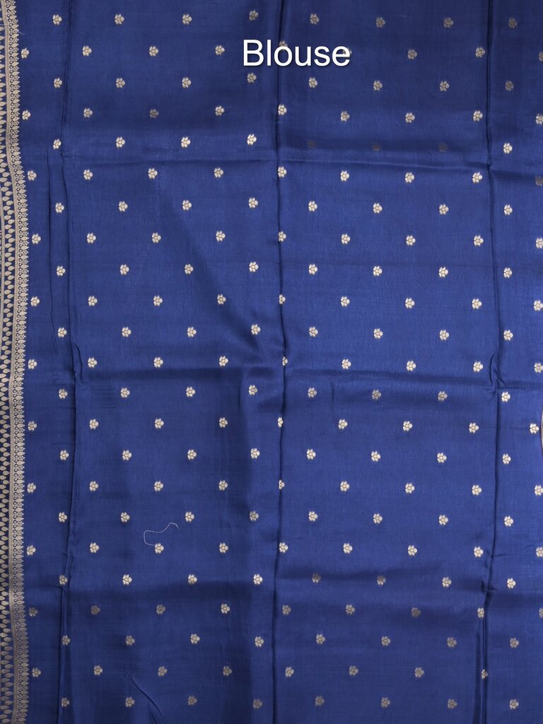 Tabby silk fancy saree allover zari motifs and zzari border with brocade pallu and contrast blouse