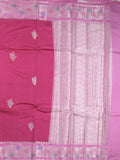 Raw mango fancy saree dark pink color allover zari weaves & zari border with brocade pallu and brocade blouse
