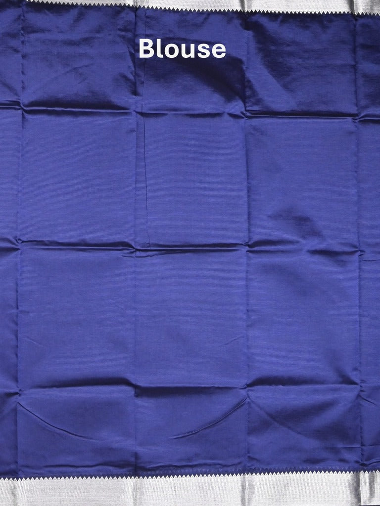 Mangalagiri fancy saree dark blue color allover plain & small kaddi border with zari pallu and running blouse