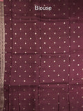 Tabby silk fancy saree allover zari motifs and zzari border with brocade pallu and contrast blouse