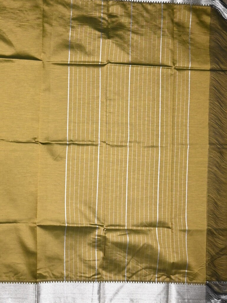Mangalagiri fancy saree snuff color allover plain & small kaddi border with zari pallu and running blouse