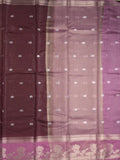 Dupion fancy saree allover zari motifs and zari border with contrast blouse