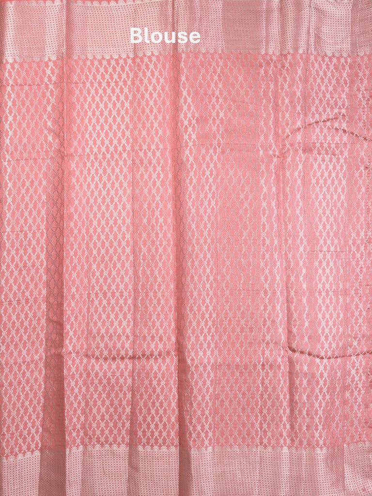 Raw mango fancy saree red color allover zari weaves & zari border with brocade pallu and brocade blouse