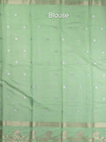 Dupion fancy saree allover zari motifs and zari border with contrast blouse