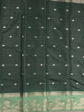 Dupion fancy saree allover zari motifs and zari border with contrast blouse