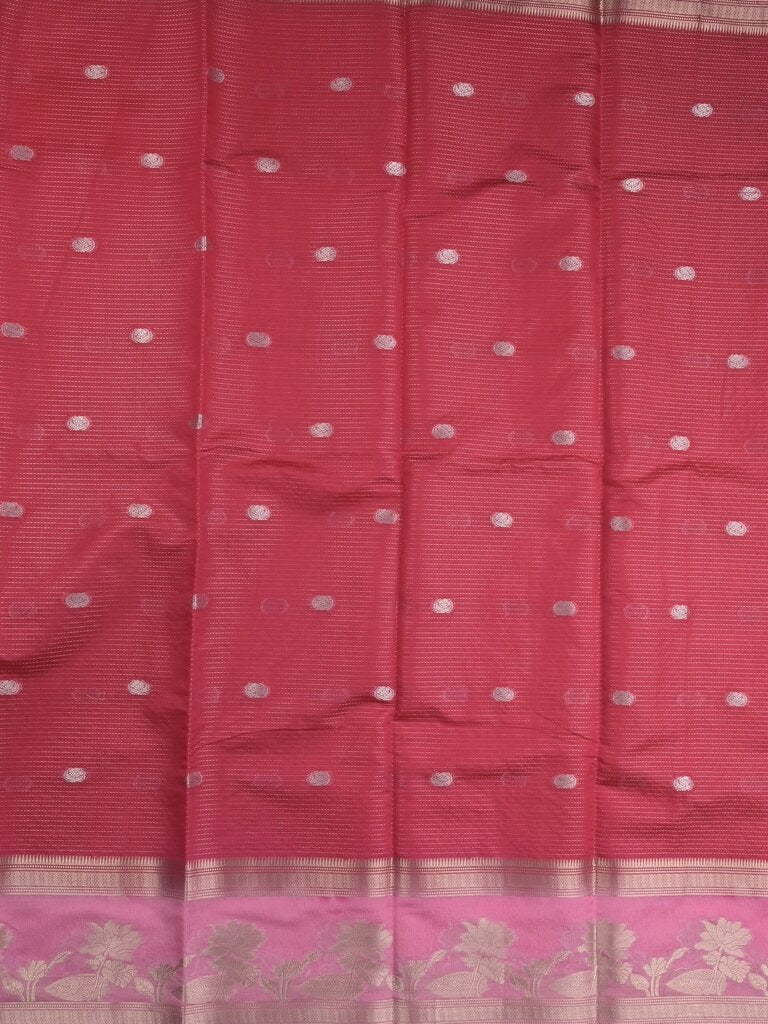 Dupion fancy saree allover zari motifs and zari border with contrast blouse