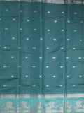 Dupion fancy saree allover zari motifs and zari border with contrast blouse
