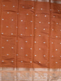 Dupion fancy saree allover zari motifs and zari border with contrast blouse