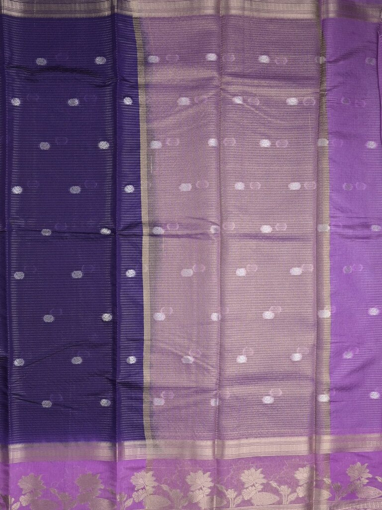 Dupion fancy saree allover zari motifs and zari border with contrast blouse
