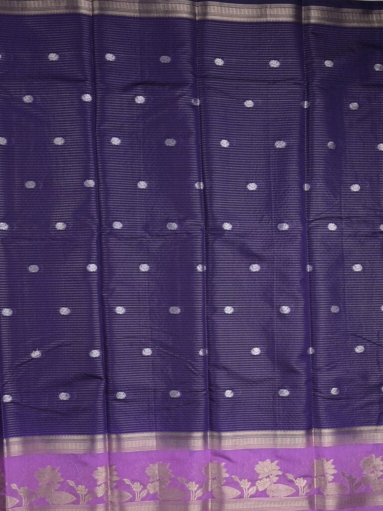 Dupion fancy saree allover zari motifs and zari border with contrast blouse