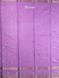 Dupion fancy saree allover zari motifs and zari border with contrast blouse